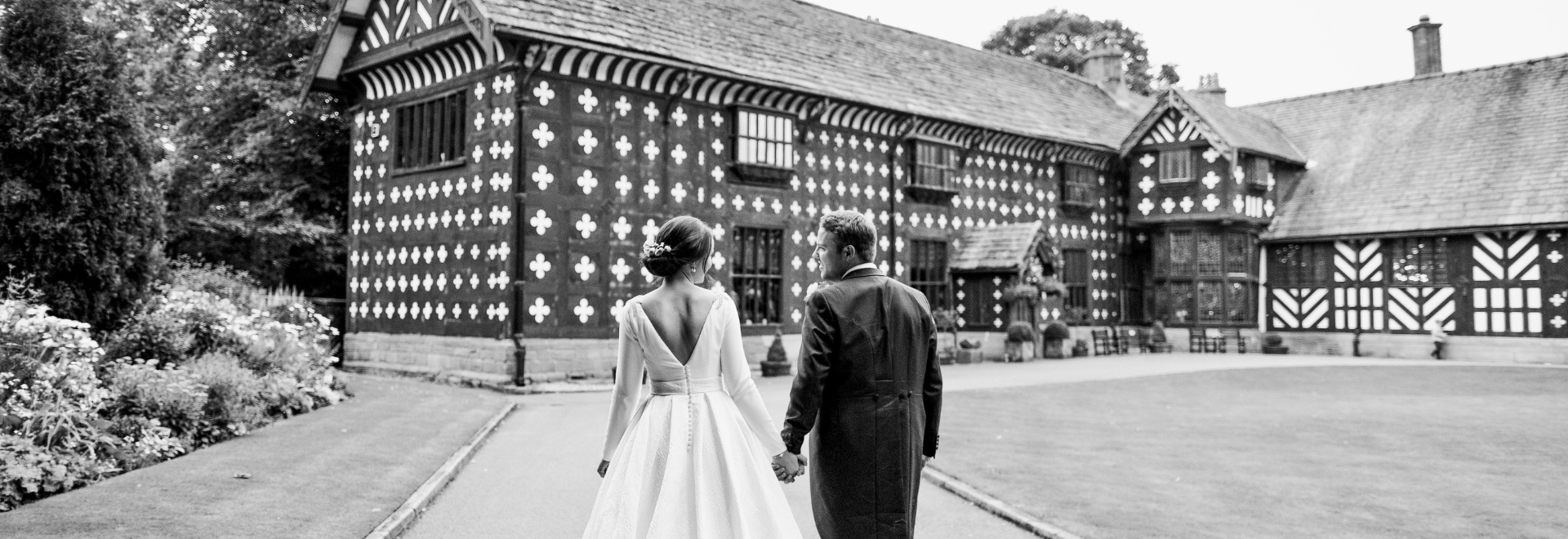 bride and groom at wedding venue in Lancashire 